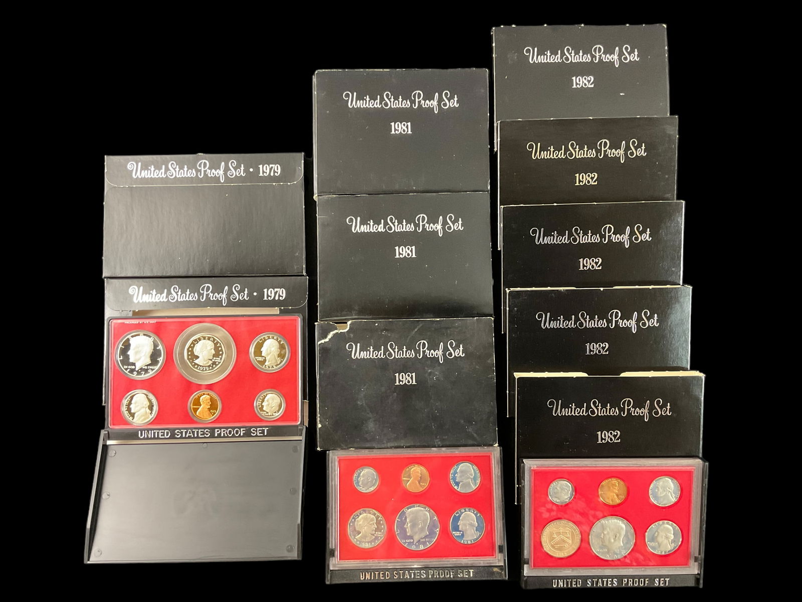 Group of 10 US Mint Proof Sets, 1979, 1981, 1982 (1 of 5)