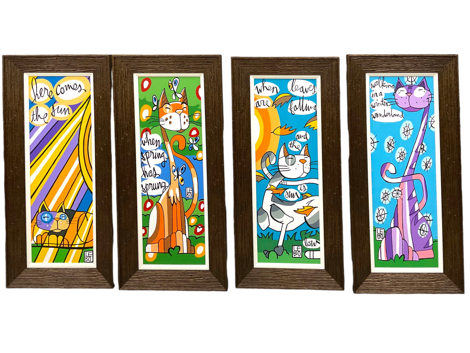 Le Batard, David (LEBO) “Cat Season Multiples" Acrylic Paintings on Canvas, 2021 with COA (1 of 7)