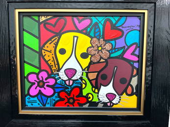 Romero Britto “Duke and Grace Fantastic Dream" 2017 with COA