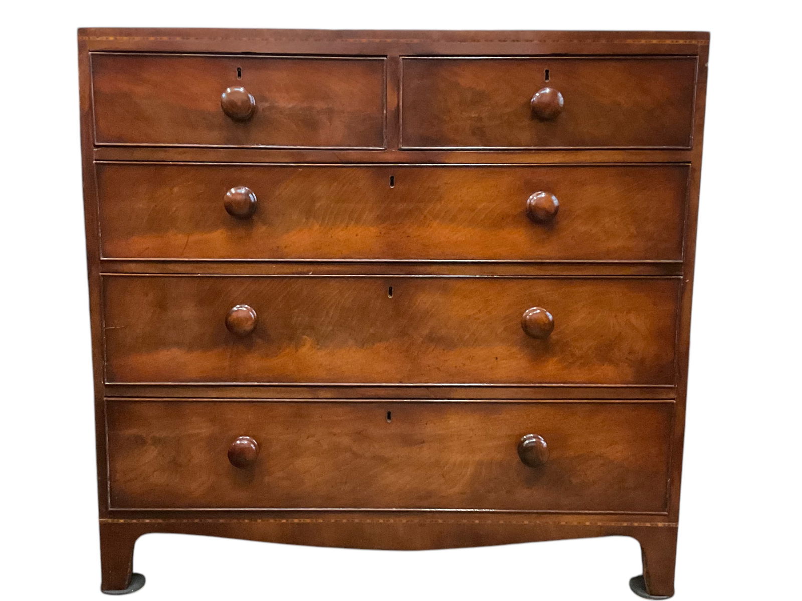 Antique 5-Drawer Mahogany Chest (1 of 5)