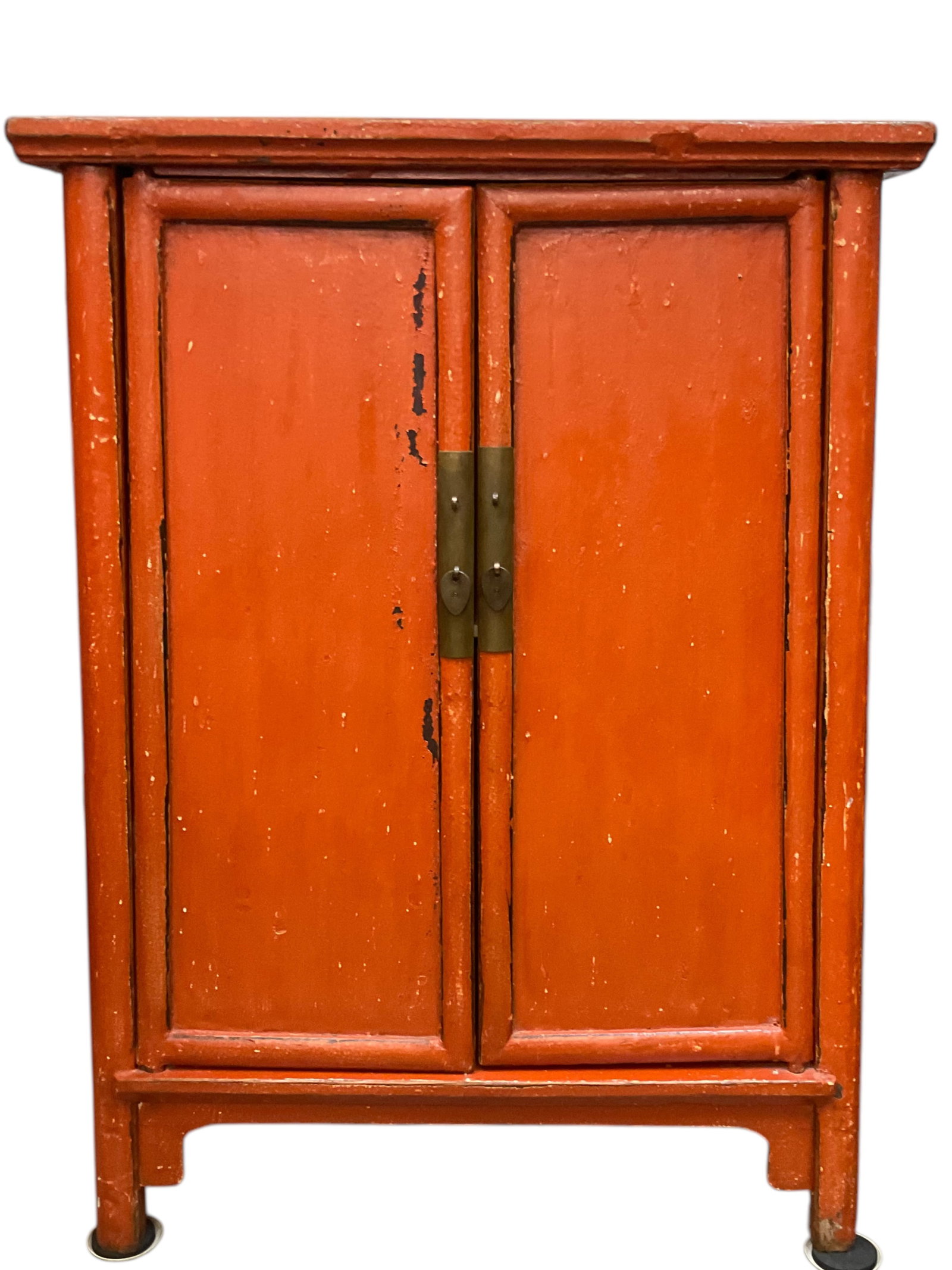 Antique Chinese Orange Lacquered Cabinet (1 of 7)