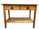 Antique 2-Drawer Pine Library Table
