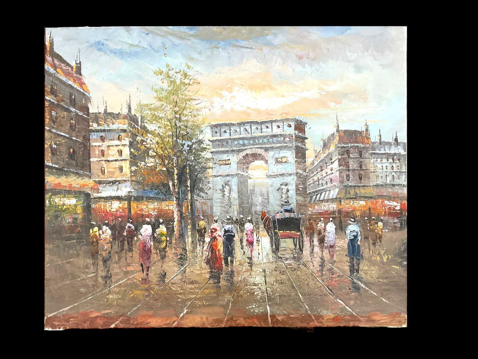 Original Oil Painting of the Arch de Triumph, unsigned (1 of 9)