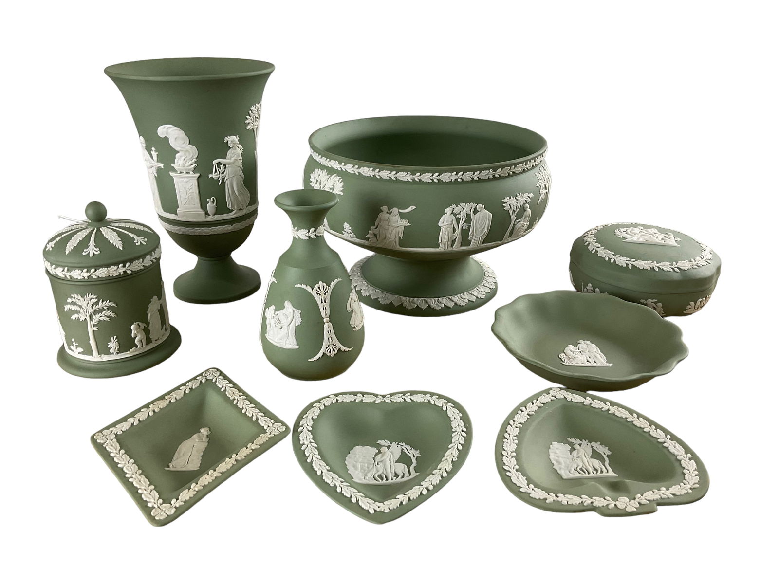 9 Pieces Wedgwood Sage Green Jasperware (1 of 20)
