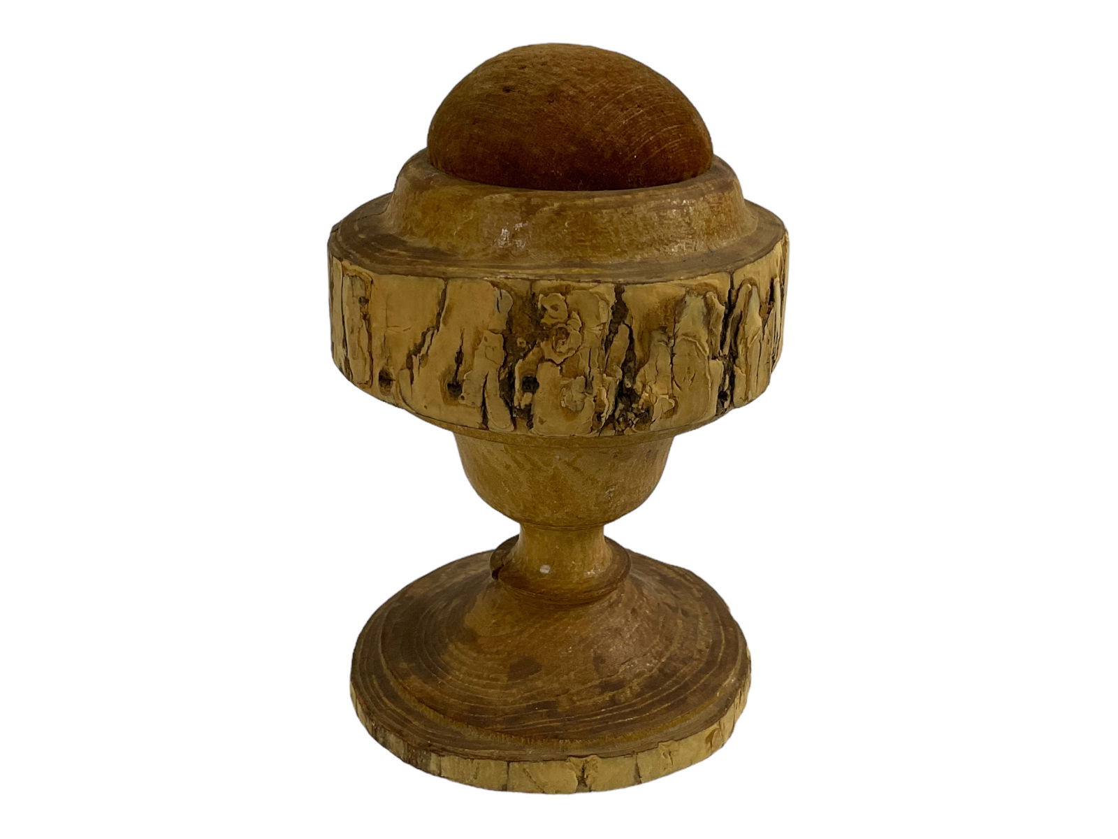 Antique Turned Wooden Pin Cushion (1 of 5)