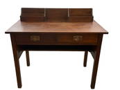 Arts and Crafts Gustav Stickley No. 708 Two Drawer Writing Desk Marked