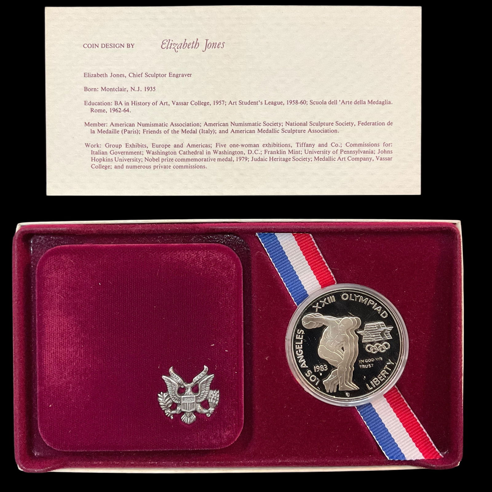 1983 S Los Angeles Summer Olympics Silver Dollar Discus Thrower (1 of 4)