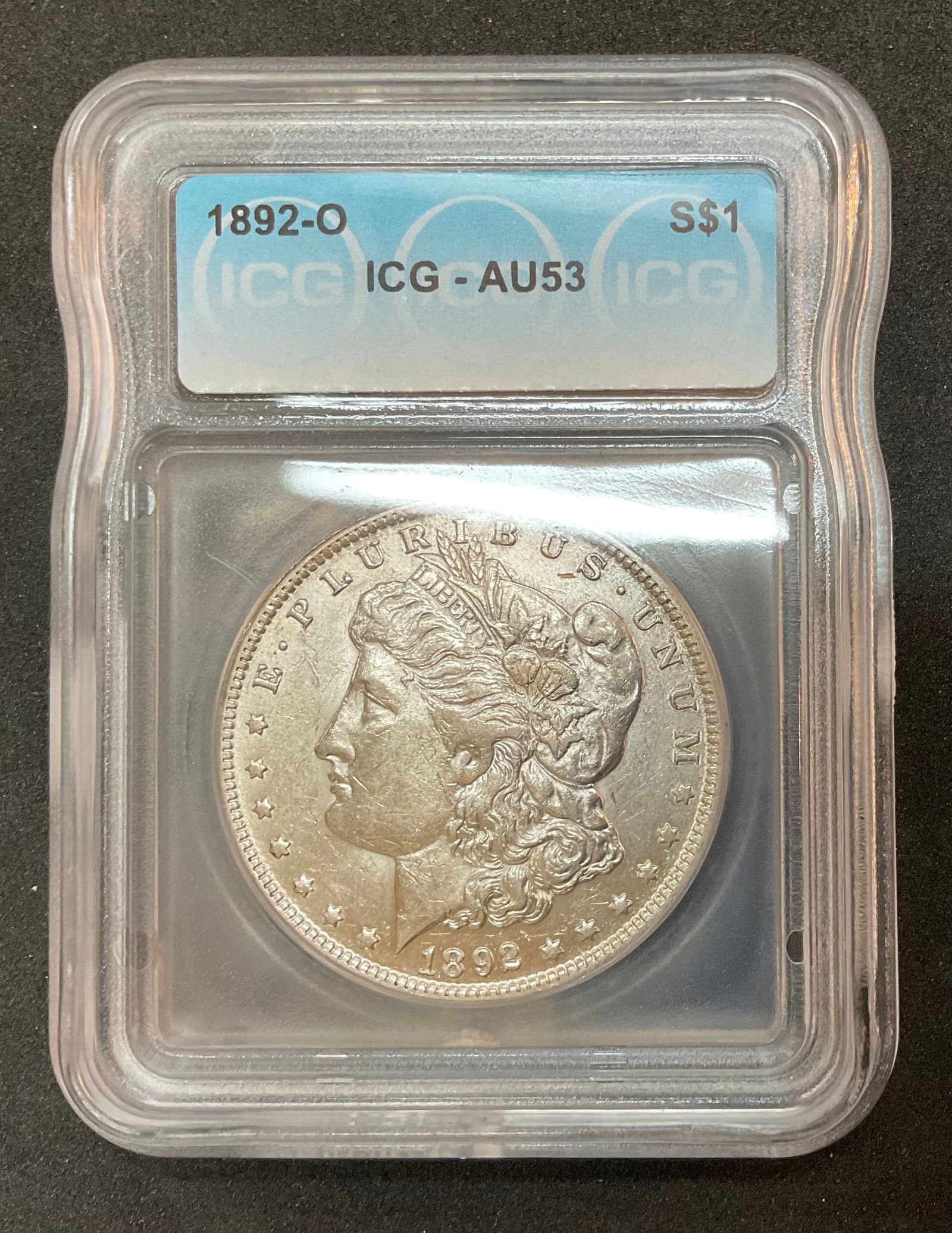 1892 O Morgan Silver Dollar ICG Graded AU53 (1 of 3)