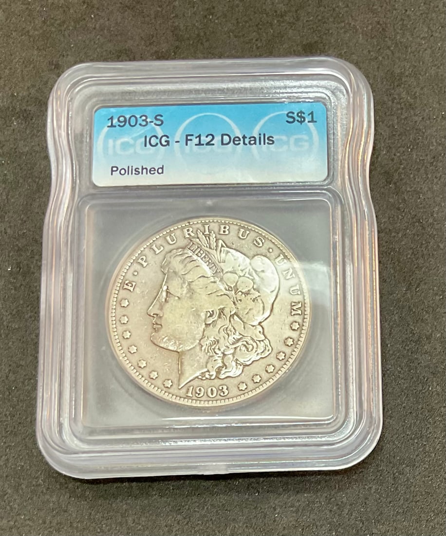 1903 S Morgan Silver Dollar ICG Graded F12 Details (1 of 3)