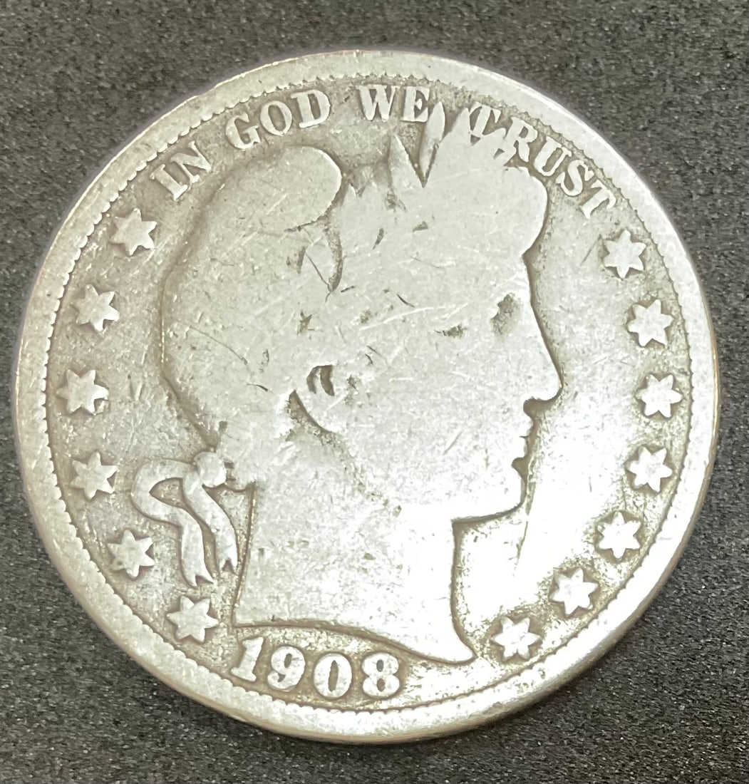 1908 D Barber Silver Half Dollar (1 of 2)