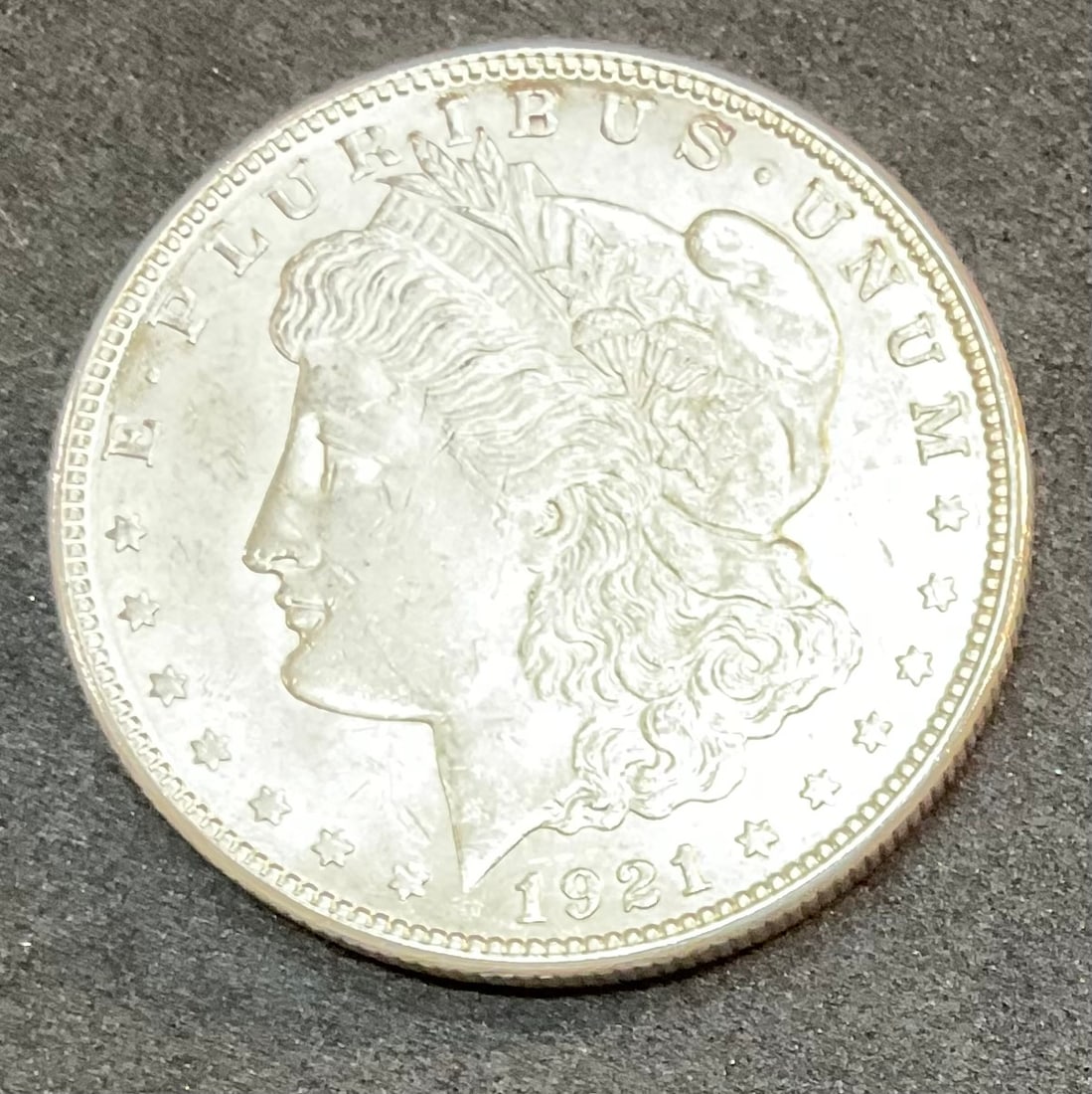1921 Morgan Silver Dollar: 1921 Morgan Silver Dollar, Condition, see photographs.