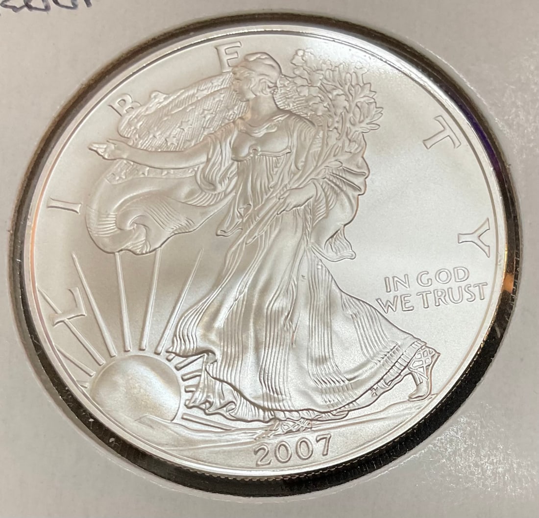 2007 W American Silver Eagle $1 Coin .999 Fine Silver (1 of 3)
