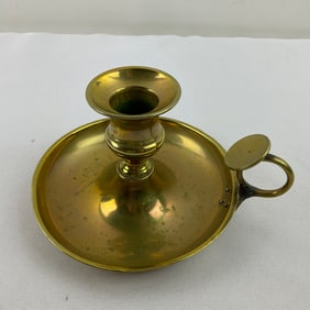 Antique Brass Handheld Candlestick