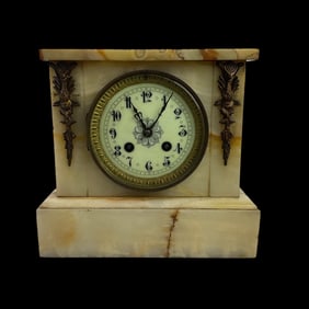 A D Mougin French Marble Mantel Clock
