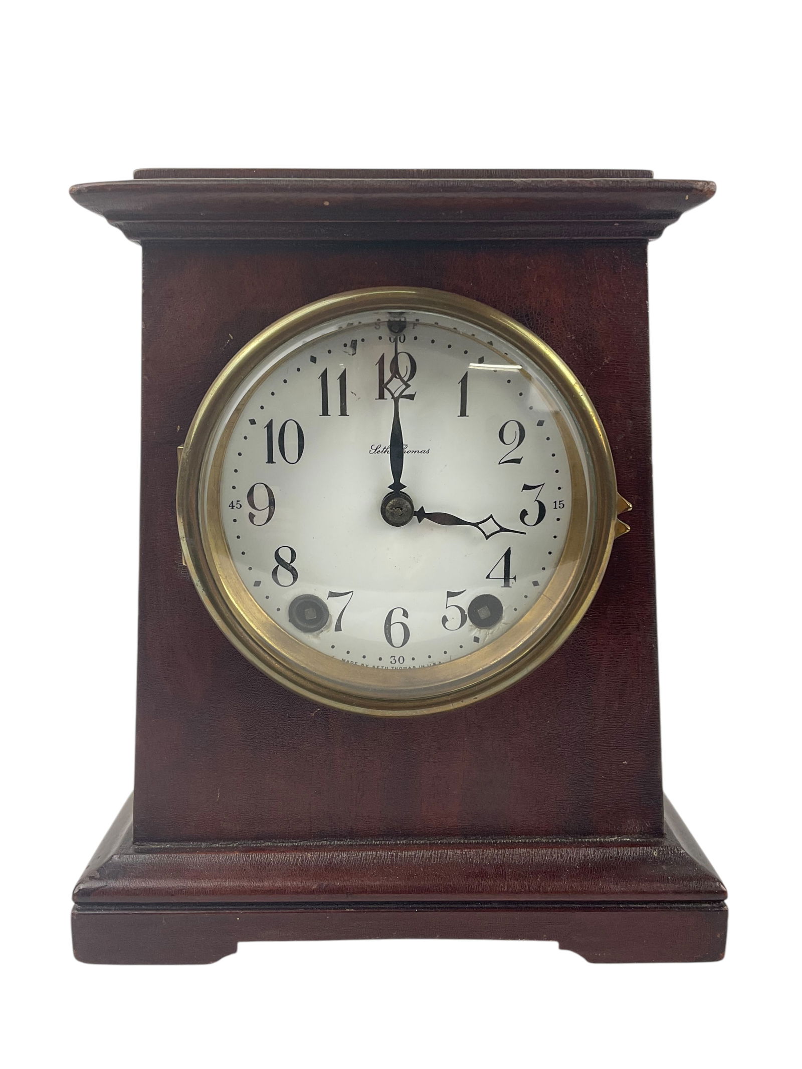 Seth Thomas Small Brown Mantle Clock (1 of 9)