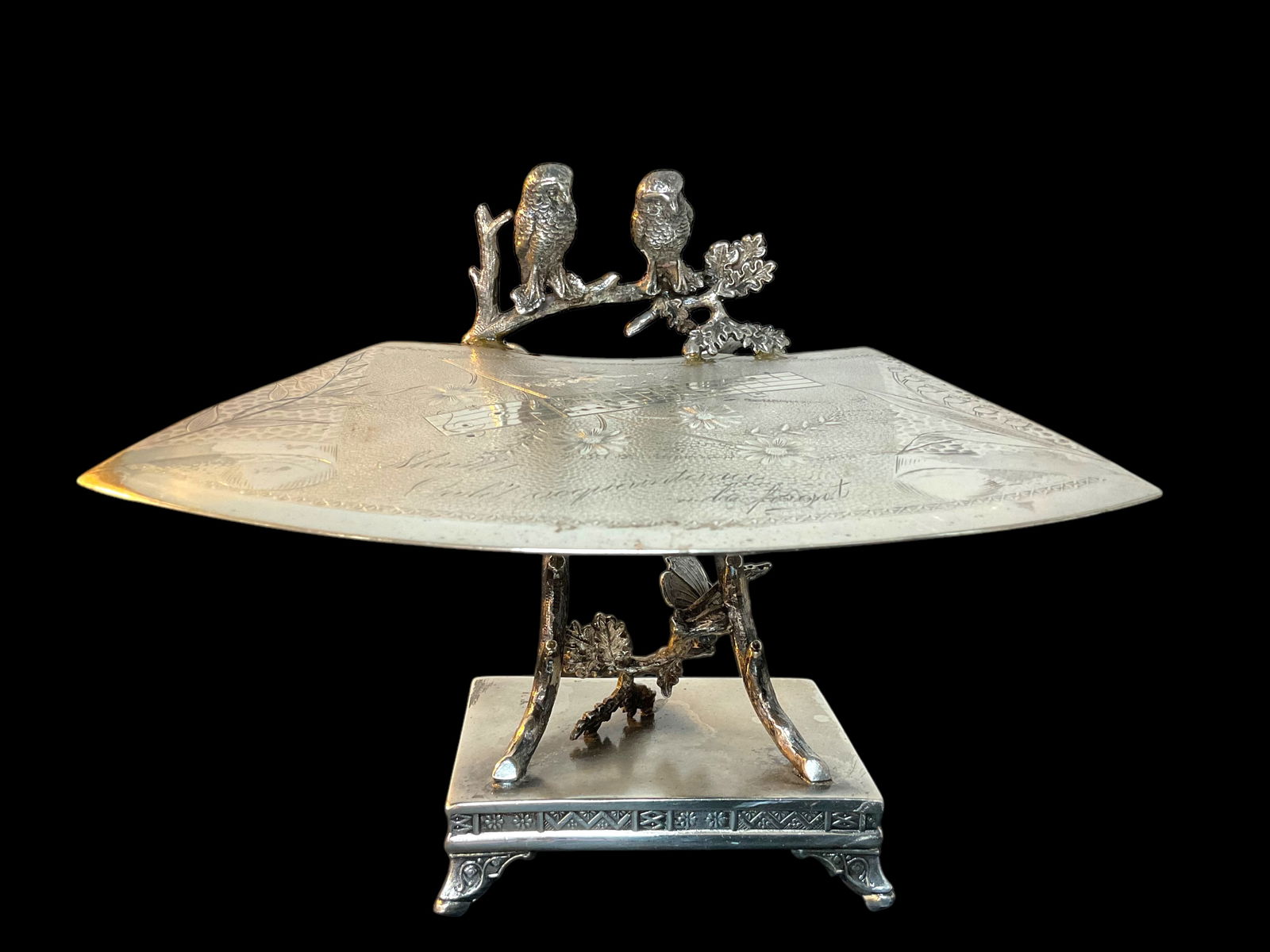 Derby's Silver Company, Silver Plated Owl Card Holder (1 of 6)