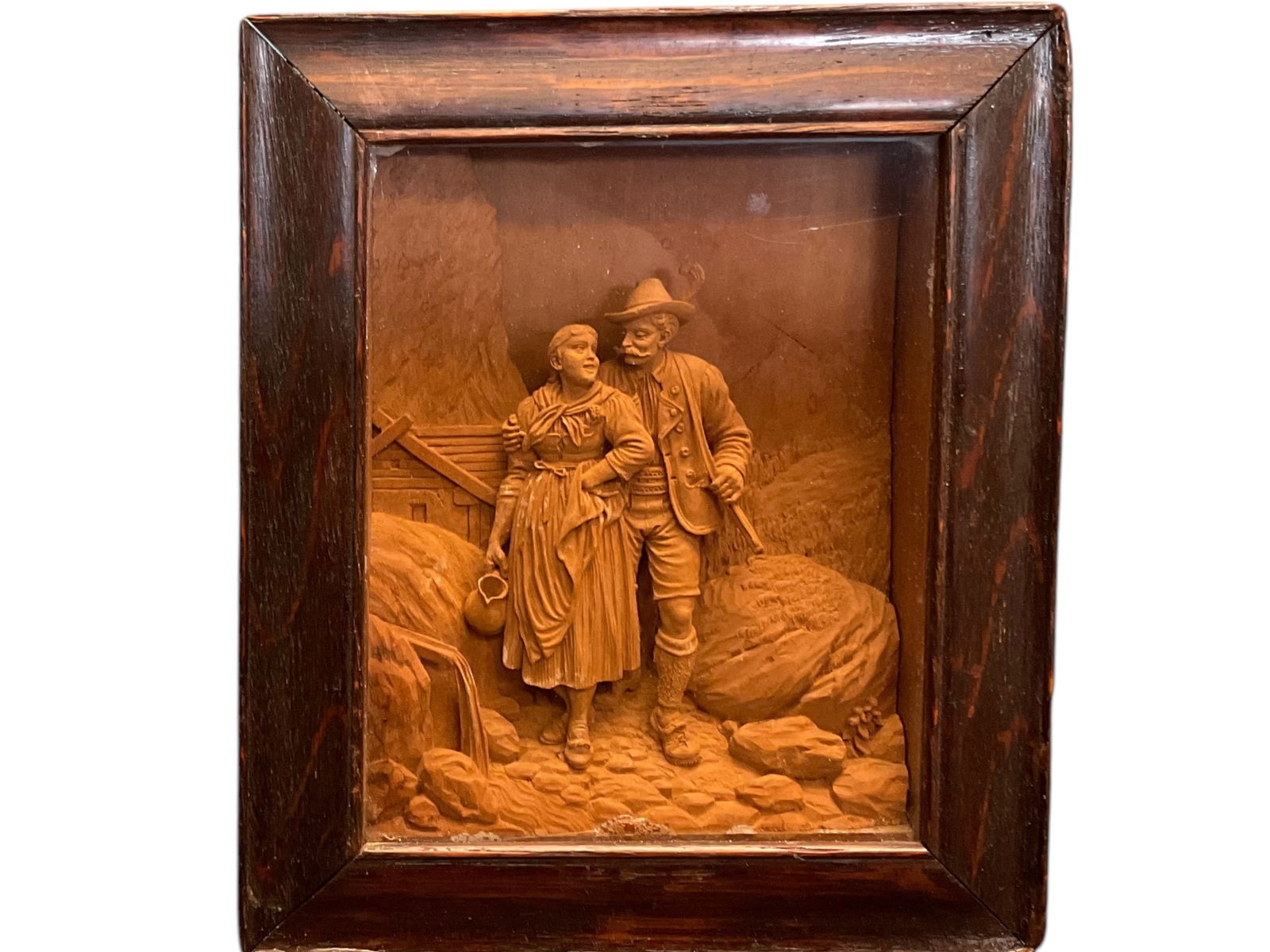 19th Century Austrian carved lime wood framed panel (1 of 3)