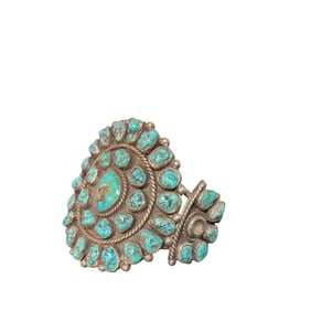 Sterling Silver Turquoise Bracelet Navajo Native American Indian Jewelry Unsigned