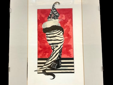 Susan Herbert (1945-2014) Original Watercolor, 1985, Signed