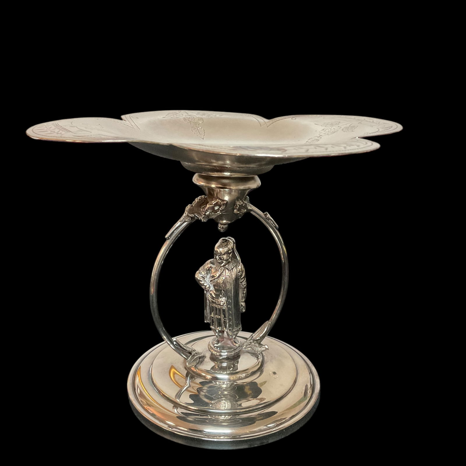 Vintage Silver Plate Card Receiver with Asian Man Figural (1 of 9)