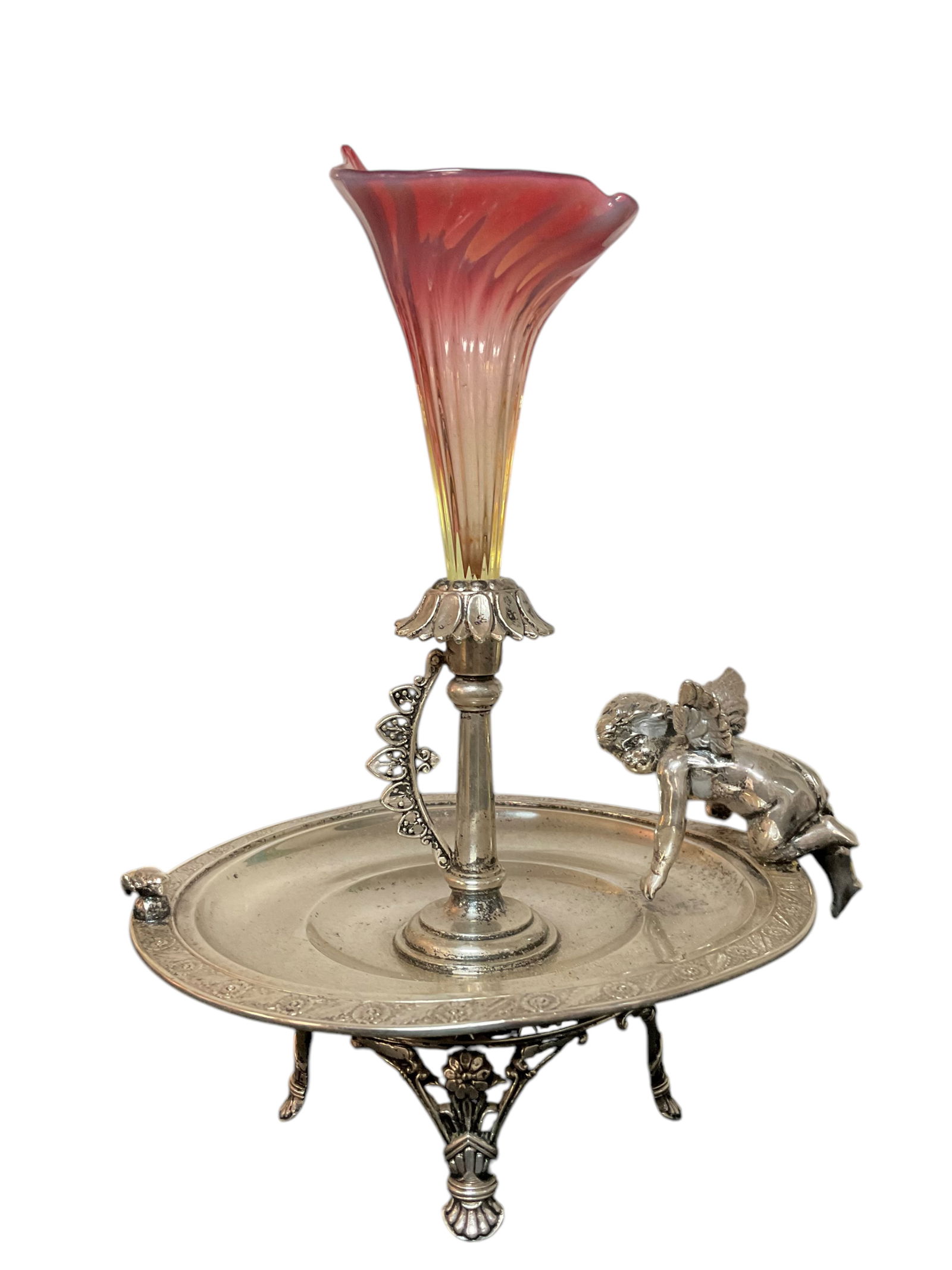 Antique J. W. Tufts, Boston  Silver Plate Cherub Epergne (1 of 8)