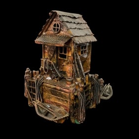 Copper Nautical Boat House Sculpture Curtis Clawson Signed