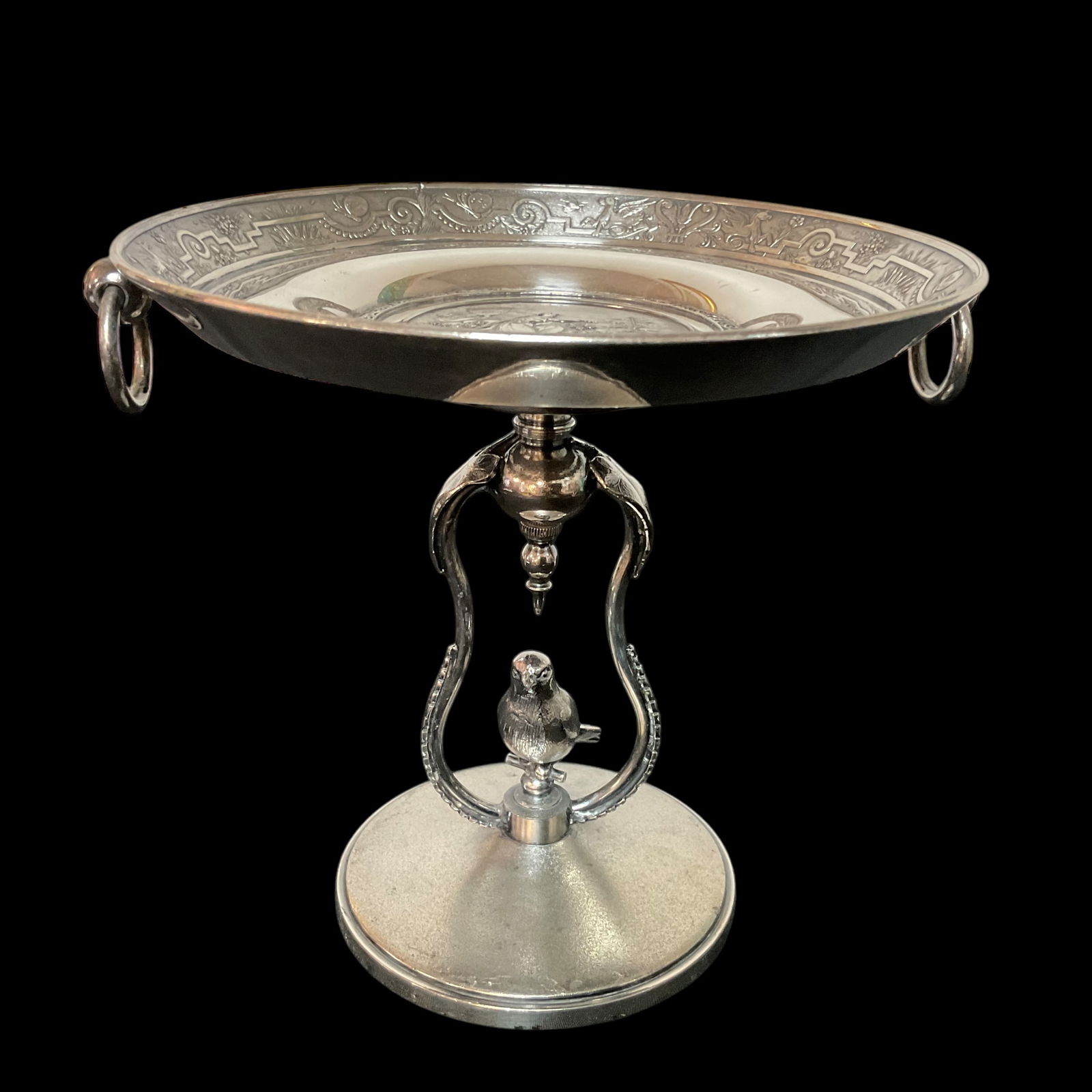 Reed & Barton Silver Plate Compote Titled “The Sensitive Plant (1 of 6)