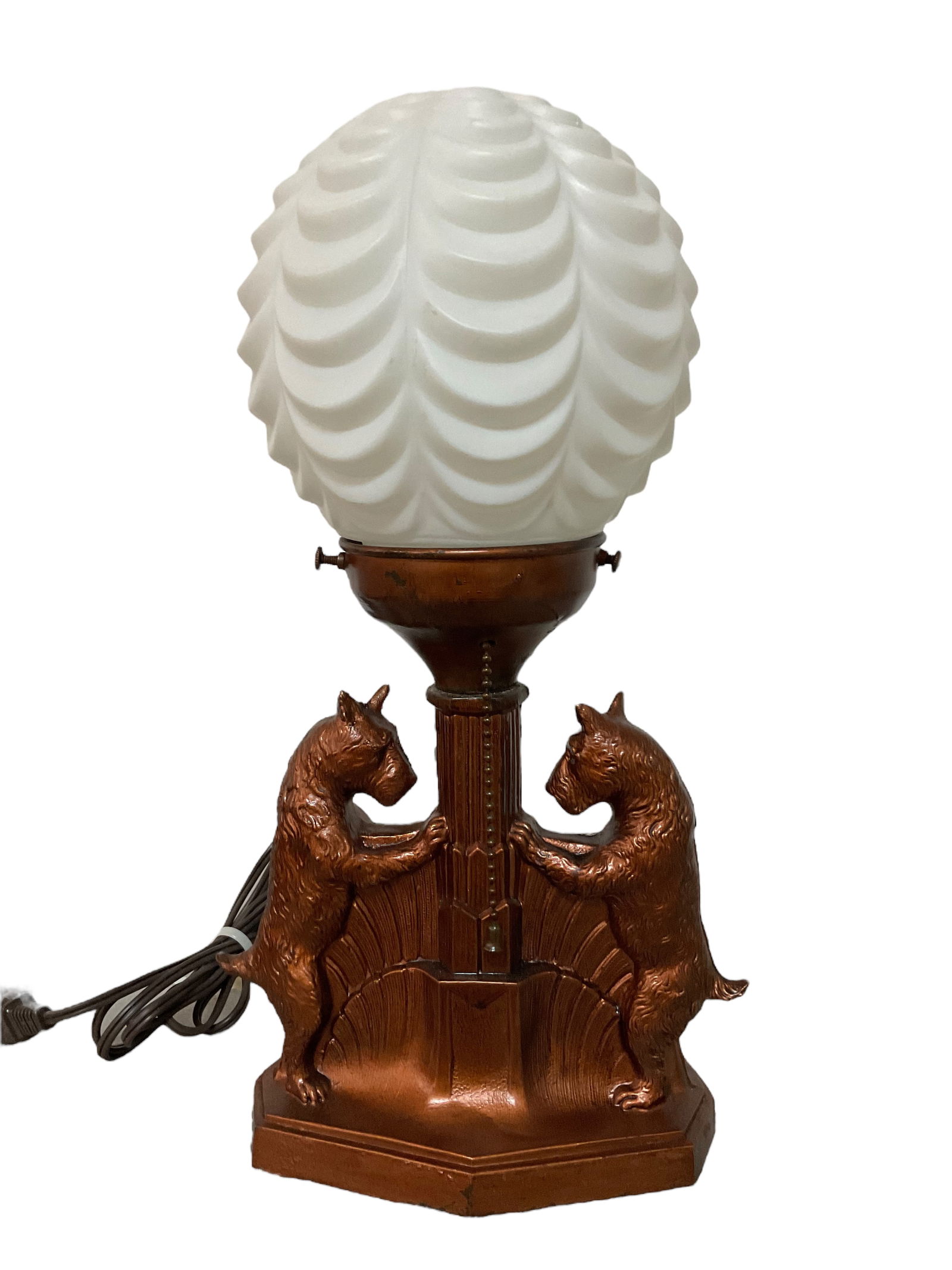 Art Deco Lamp with Two Dogs (1 of 4)