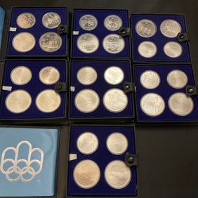 1976 Montreal Summer Olympics Commemorative .925 Silver 28-Coin Complete Set