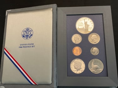 1986 US Mint Prestige with Liberty Silver Dollar