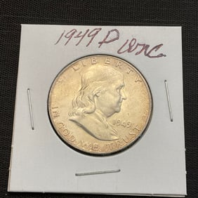 1949 D Franklin Silver Half Dollar