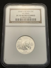 2008 S Silver Alaska State Quarter NGC PF70 Ultra Cameo