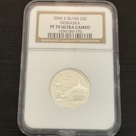 2006 S Silver Nebraska State Quarter NGC PF70 Ultra Cameo