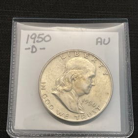 1950 D Franklin Silver Half Dollar