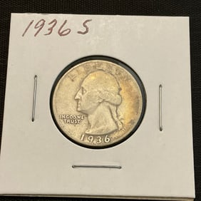 1936 S Washington Silver Quarter