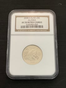 2008 S Clad Alaska State Quarter NGC PF70 Ultra Cameo