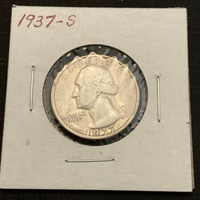 1937 S Washington Silver Quarter