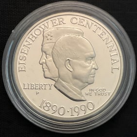 1990 Eisenhower Centennial Proof Silver Dollar