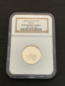 2004 S Silver Texas State Quarter NGC PF 69 Ultra Cameo