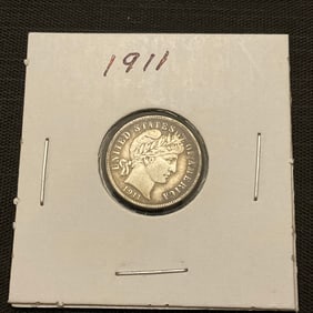1911 Barber Silver Dime