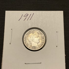 1911 Barber Silver Dime