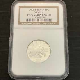 2008 S Silver Alaska State Quarter NGC PF70 Ultra Cameo