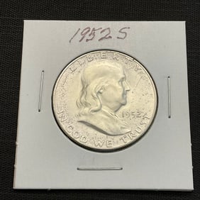 1952 S Franklin Silver Half Dollar