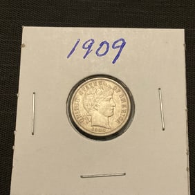 1909 Barber Silver Dime