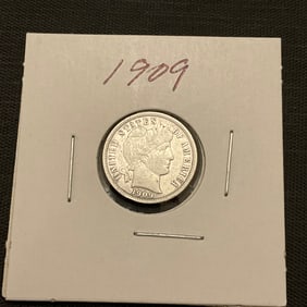 1909 Barber Silver Dime