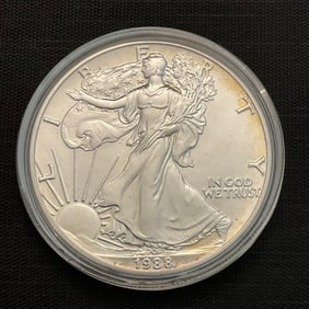 1988 American Silver Eagle .999 Fine Silver Dollar Coin