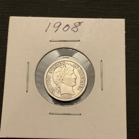 1908 Barber Silver Dime