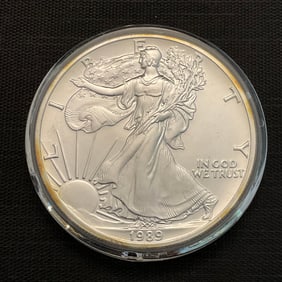 1989 American Silver Eagle .999 Fine Silver Dollar Coin