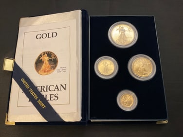 US Mint 1990 American Gold Eagle Gold Bullion 4-Coin Proof Set