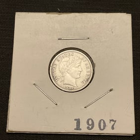 1907 Barber Silver Dime